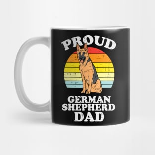 Proud German Shepherd Dog Dad Sunset Retro Mug